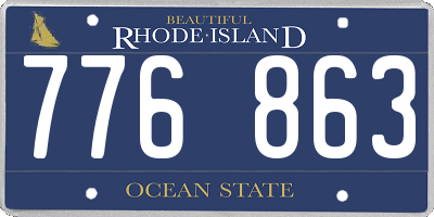 RI license plate 776863