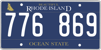 RI license plate 776869