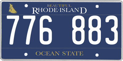 RI license plate 776883