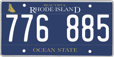 RI license plate 776885