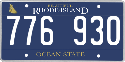 RI license plate 776930