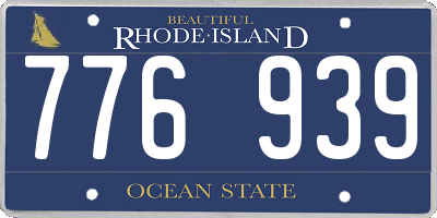 RI license plate 776939