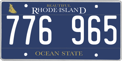 RI license plate 776965