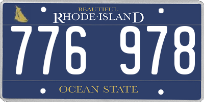 RI license plate 776978