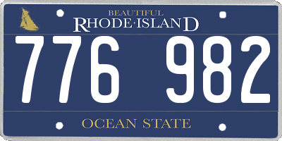 RI license plate 776982