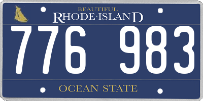 RI license plate 776983