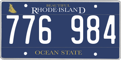 RI license plate 776984