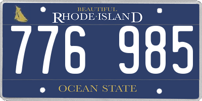 RI license plate 776985