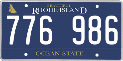 RI license plate 776986