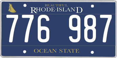 RI license plate 776987