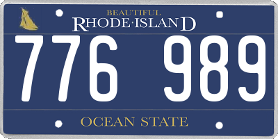 RI license plate 776989