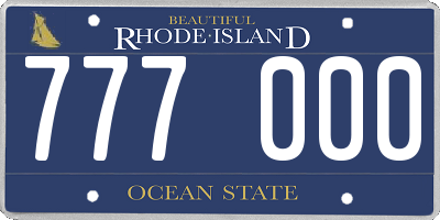 RI license plate 777000