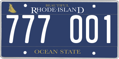 RI license plate 777001