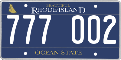 RI license plate 777002