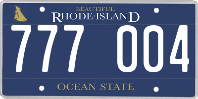 RI license plate 777004