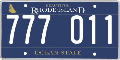 RI license plate 777011