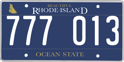 RI license plate 777013