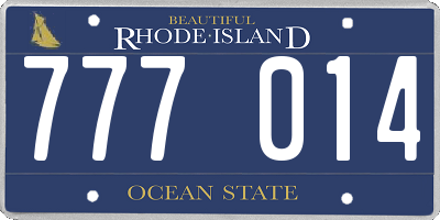 RI license plate 777014
