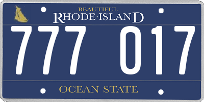 RI license plate 777017