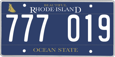 RI license plate 777019
