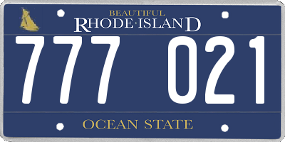 RI license plate 777021