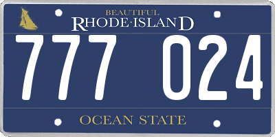 RI license plate 777024