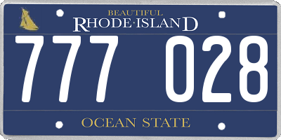 RI license plate 777028