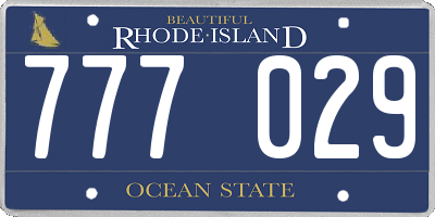 RI license plate 777029