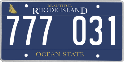 RI license plate 777031