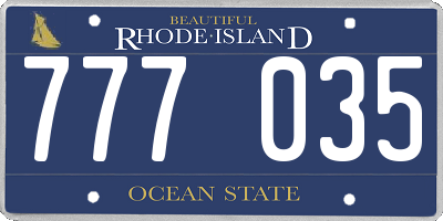 RI license plate 777035