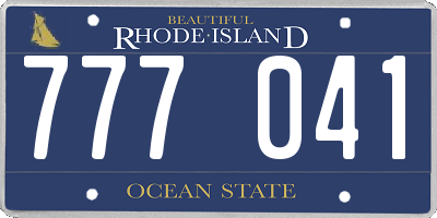 RI license plate 777041