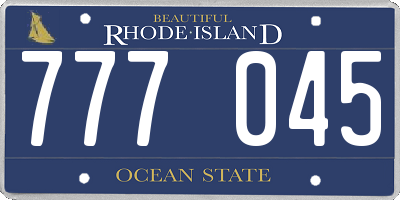 RI license plate 777045