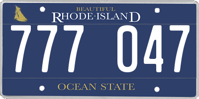 RI license plate 777047