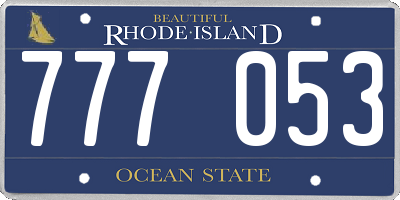 RI license plate 777053