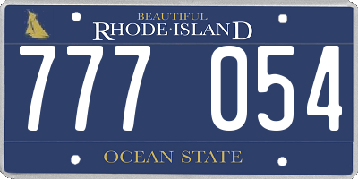 RI license plate 777054