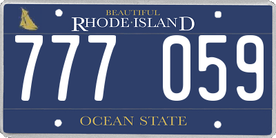 RI license plate 777059