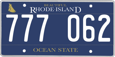 RI license plate 777062