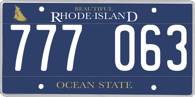 RI license plate 777063