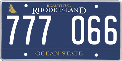 RI license plate 777066