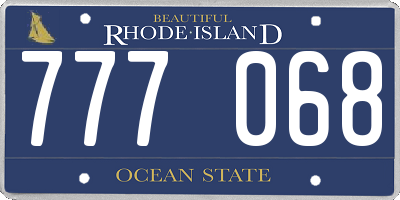 RI license plate 777068