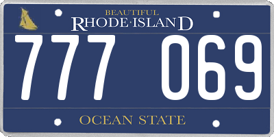 RI license plate 777069