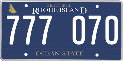 RI license plate 777070
