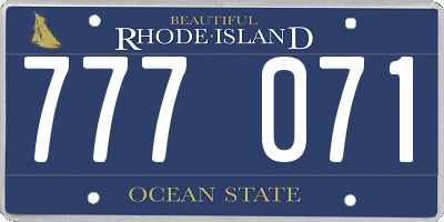 RI license plate 777071