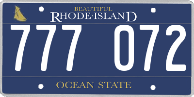 RI license plate 777072