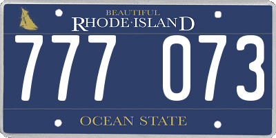 RI license plate 777073