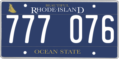 RI license plate 777076