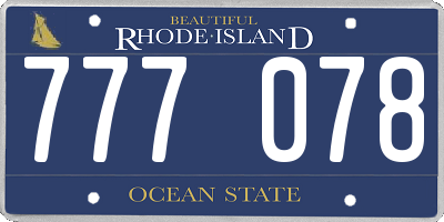 RI license plate 777078