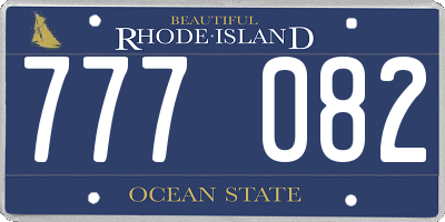 RI license plate 777082