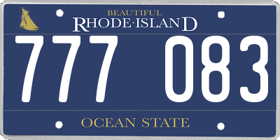 RI license plate 777083