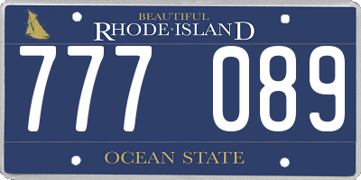 RI license plate 777089